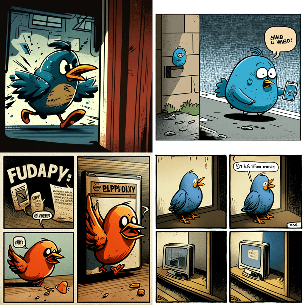 Input: flappybird, comic