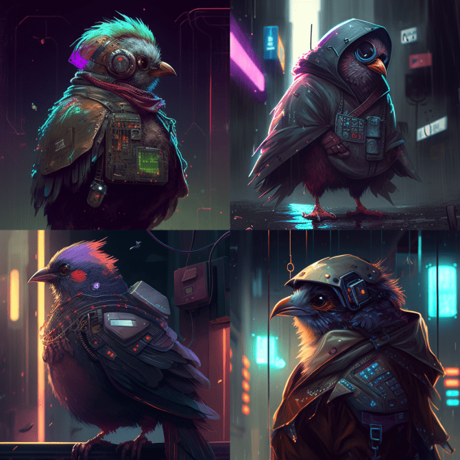 Input: flappybird, cyberpunk